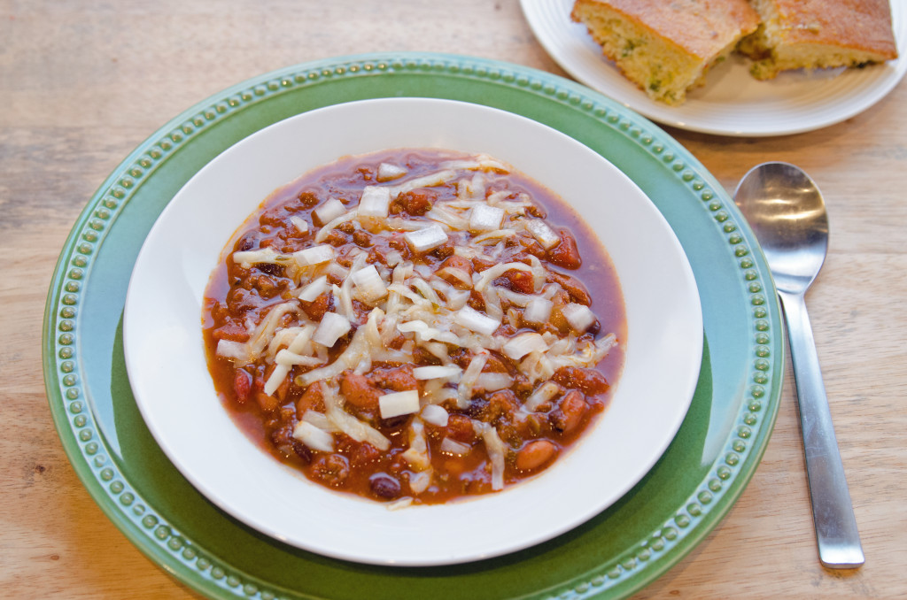 Charlies spiciy jabanero chili with cornbread