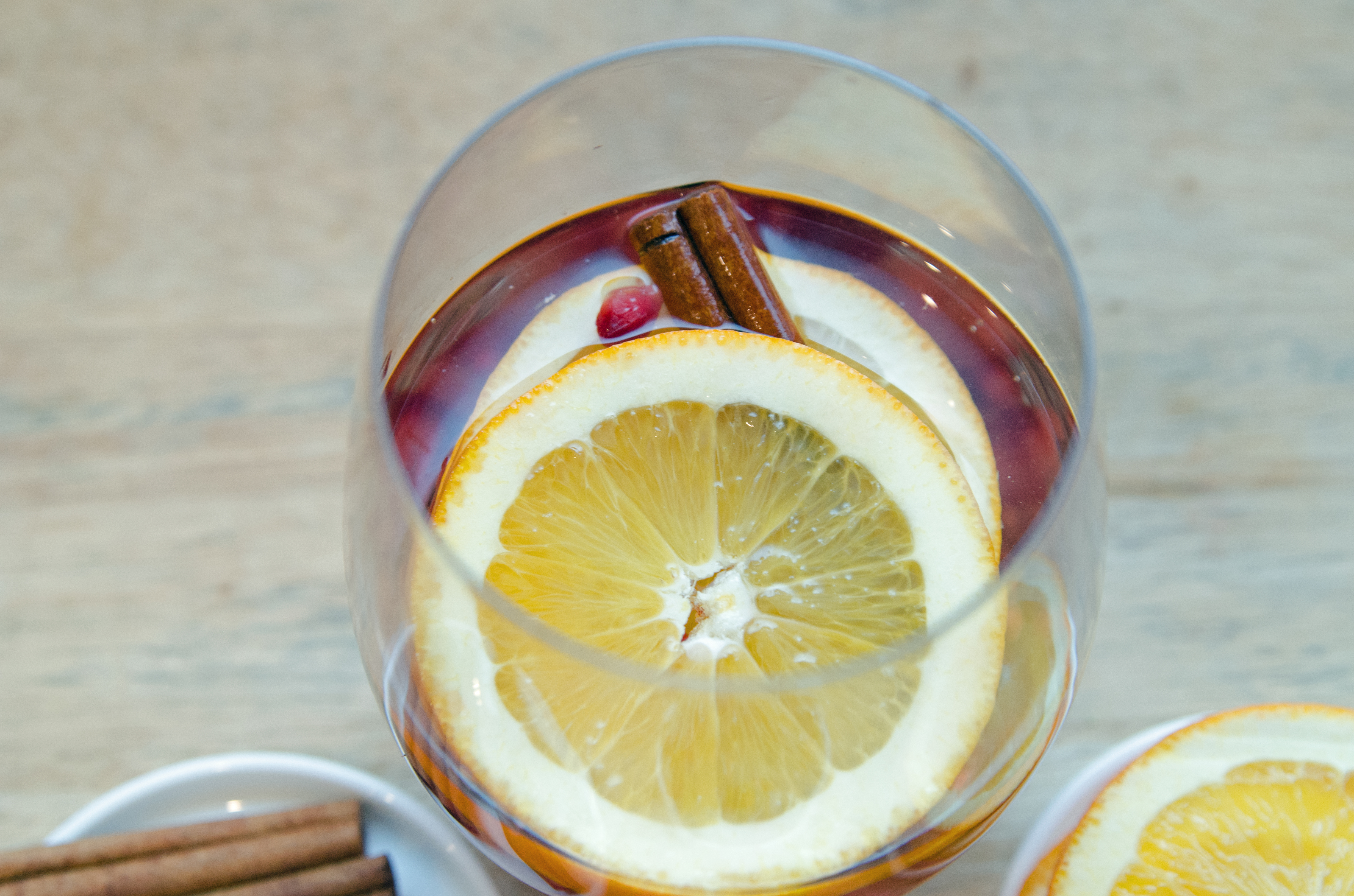 Winter Sangria Oranges Pom and Cinnamon