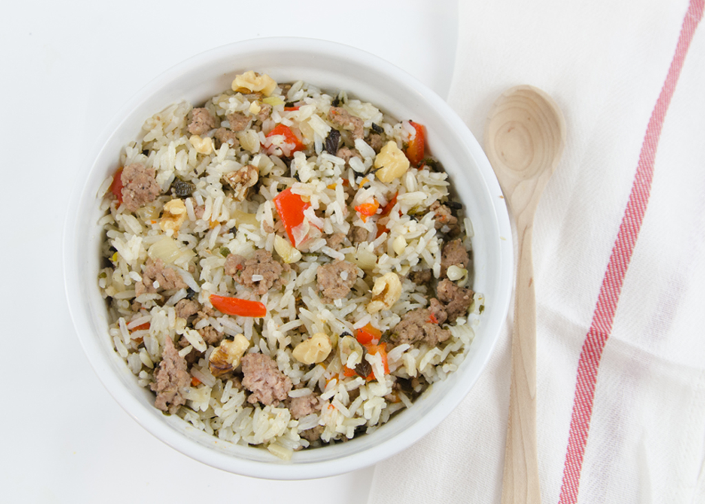 Greek Fried Rice in bowl