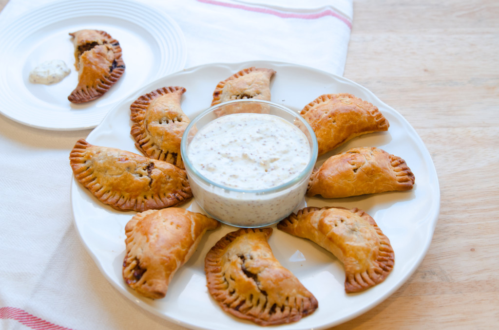 Easy Sweet and Sour Beef Hand-Pies with Mustard Dipping Sauce