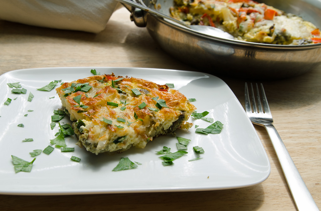 Green Chorizo and Red Pepper Frittata