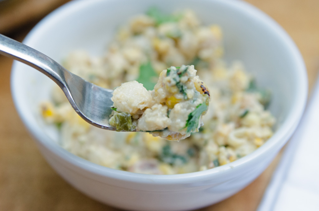 Corn Hominy Skillet on Fork