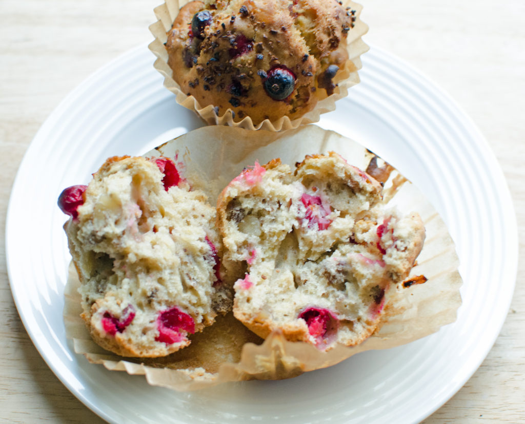 Healthy Cranberry Nut Muffins