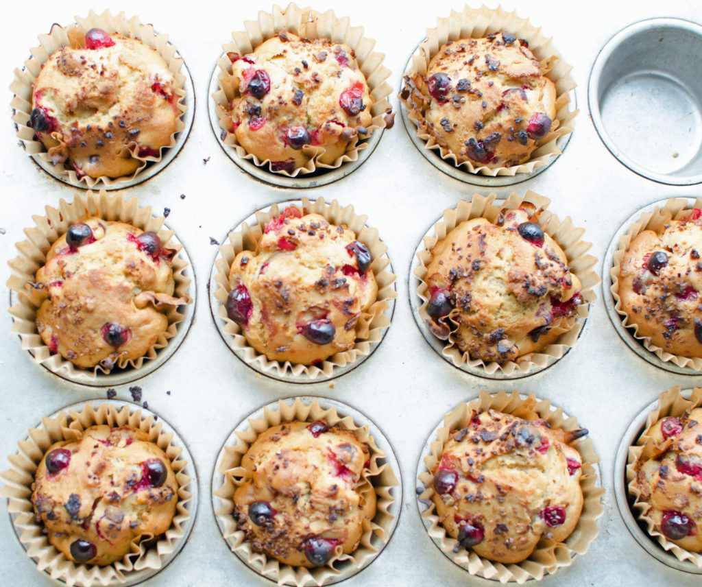 Healthy Cranberry Nut Muffins